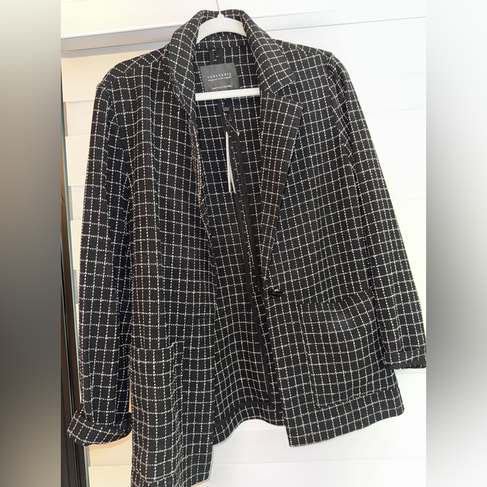 Sanctuary Black and White Grid Blazer *Brand new with tags!